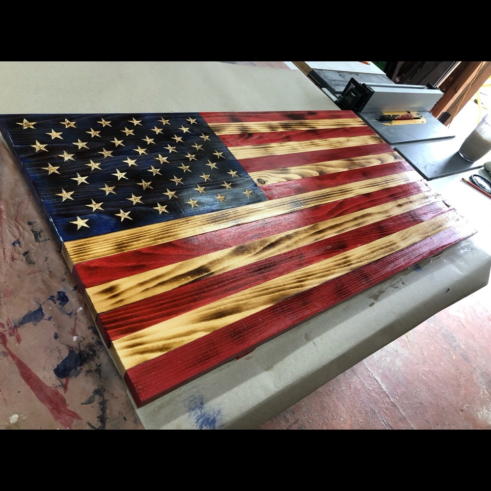American flag wooden wall art